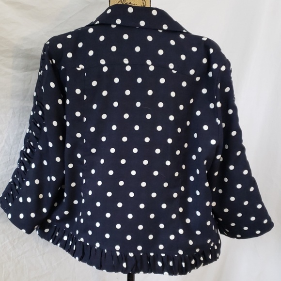 Christopher & Banks Polka Dot Blazer 3/4 Sleeve - Picture 5 of 12